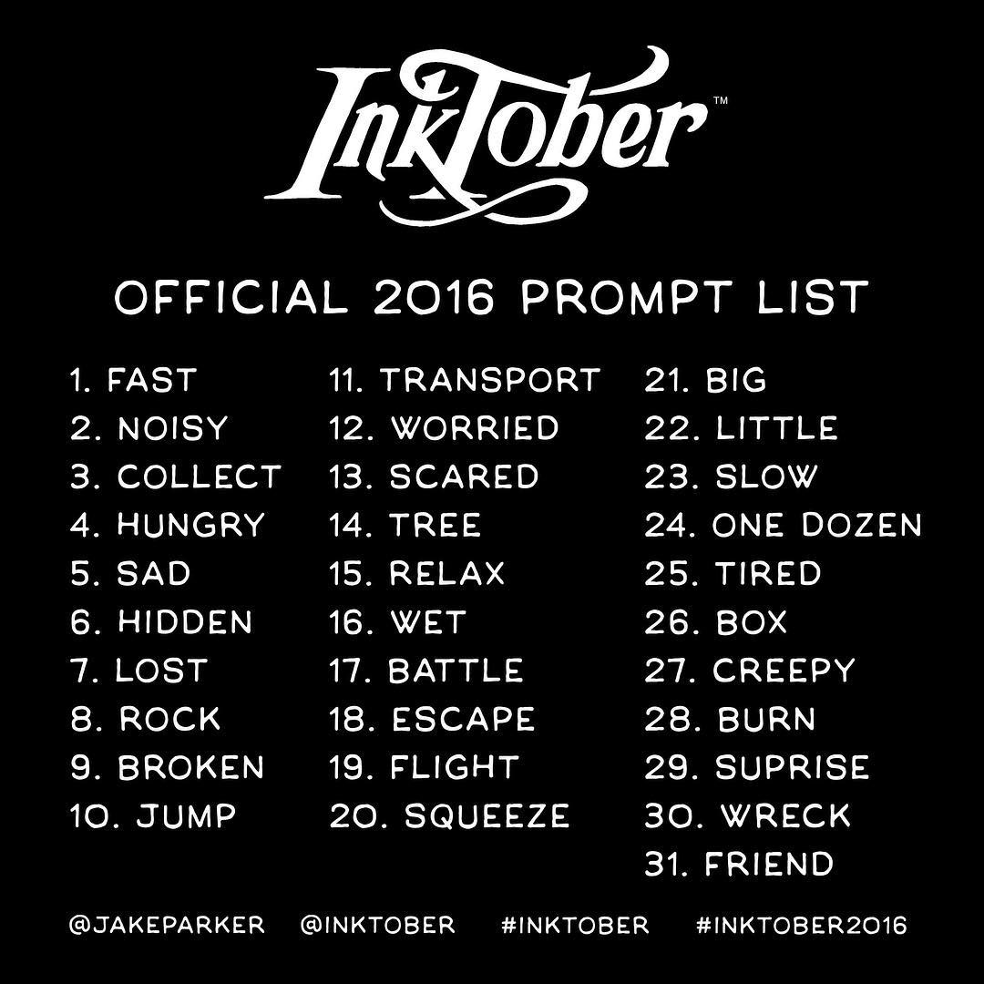 InkTober 2016 Prompts